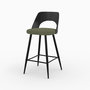 Voir la diapositive 6 : Rendez vous déco Lot de 2 chaises pour îlot central en tissu bouclé vert kaki 66 cm-Mindy