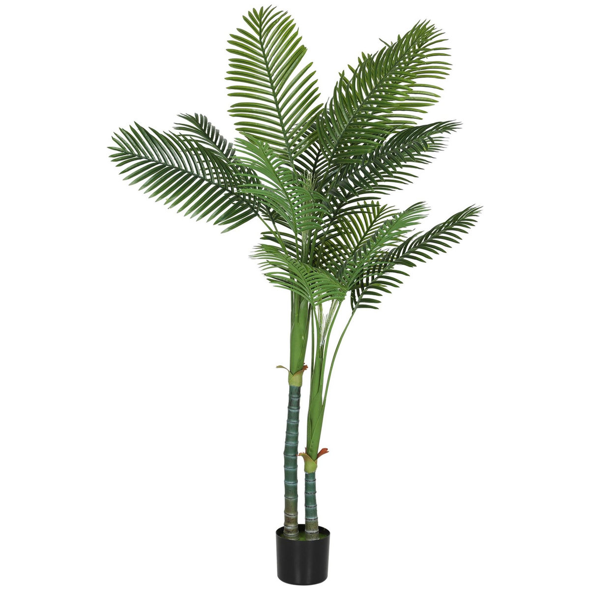 HOMCOM Palmier artificiel grande taille H.180cm palmier areca 14 feuilles grand réalisme PE vert
