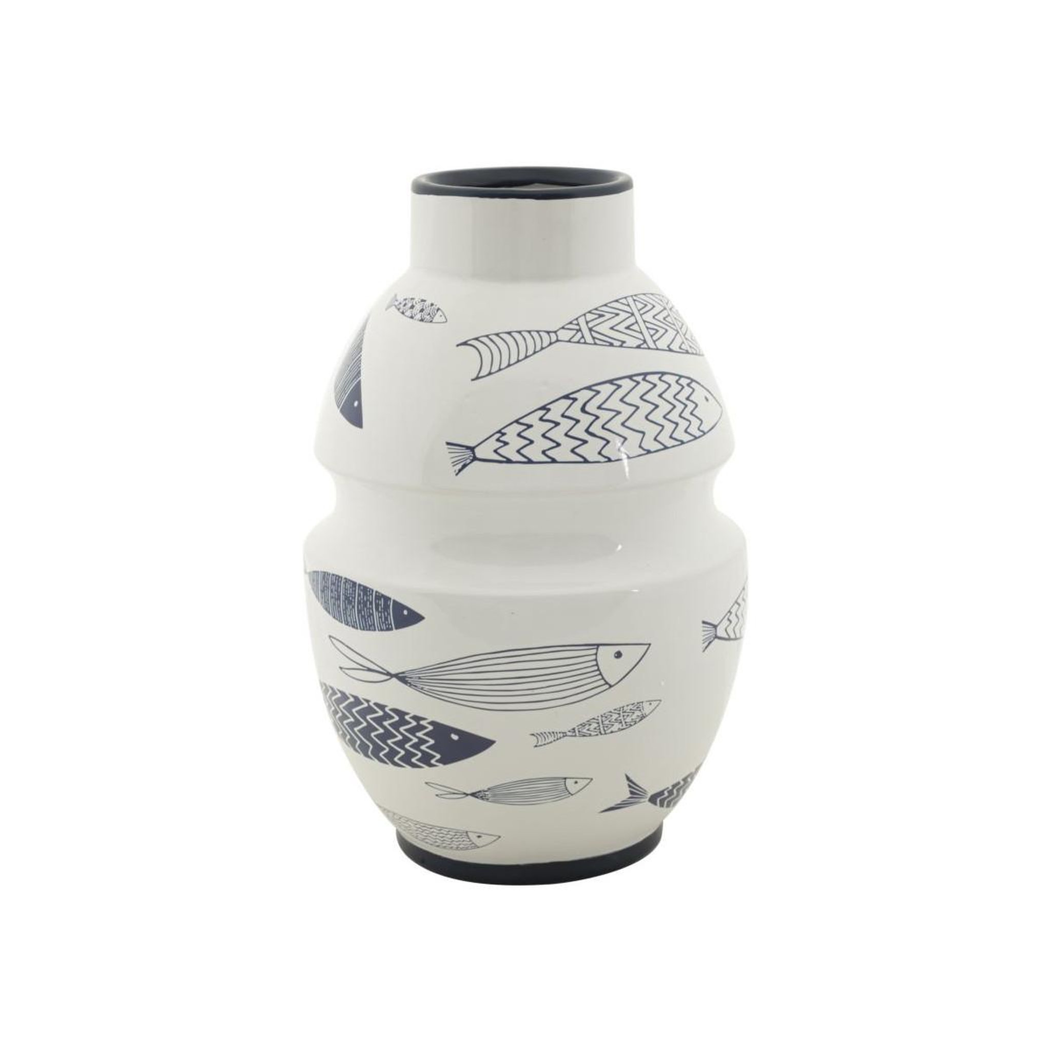 Paris Prix Vase déco en céramique  poissons  31cm multicolore