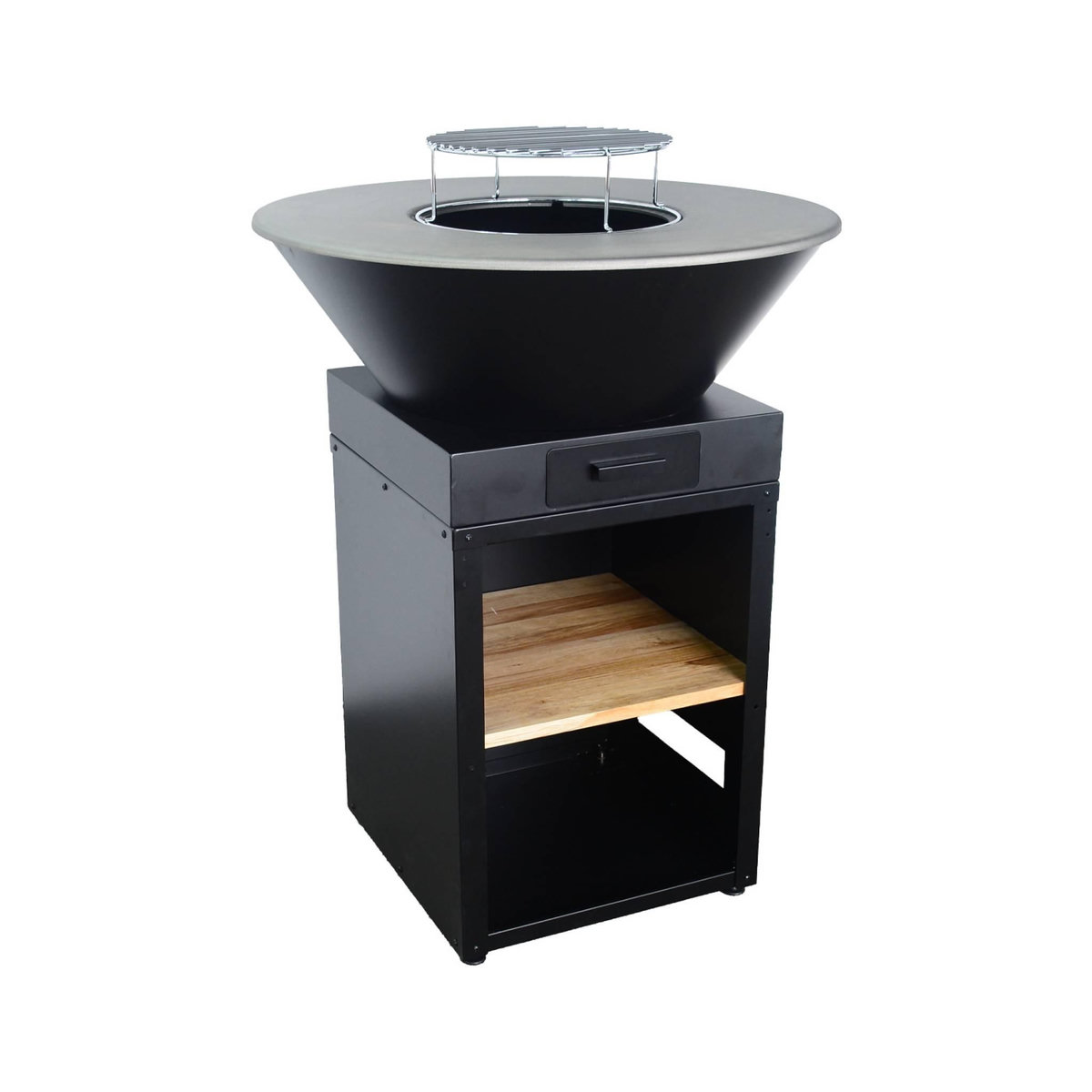 SWEEEK Brasero barbecue Ø81.5cm avec grille de cuisson et espace de rangement