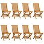 Voir la diapositive 2 : VIDAXL Chaises de jardin et coussins blanc creme lot de 8 Teck massif