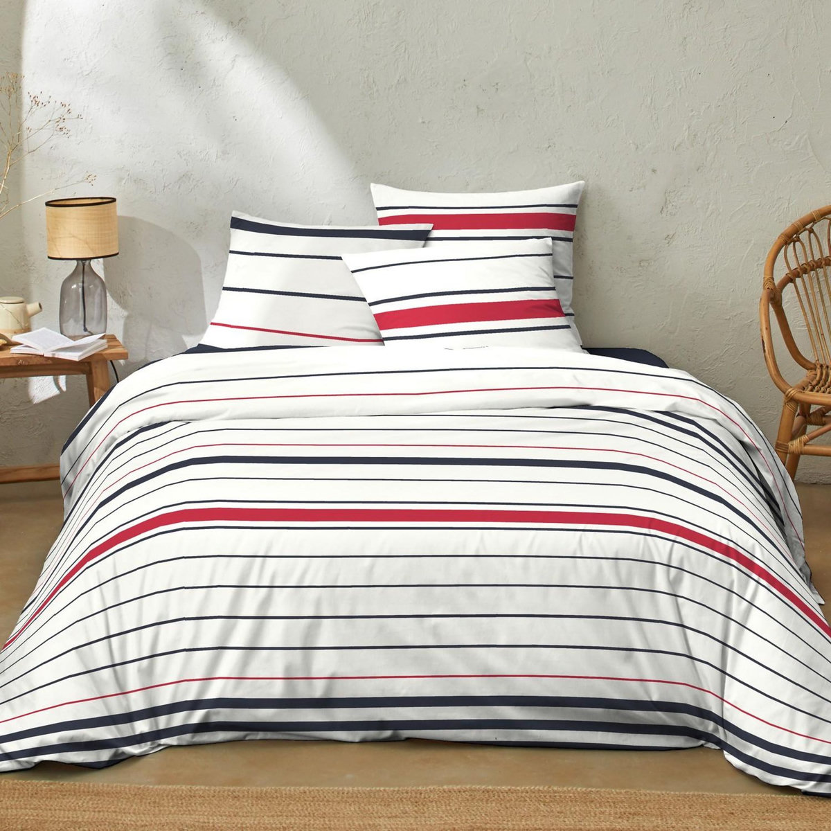 Home collection Parure housse de couette maree marine