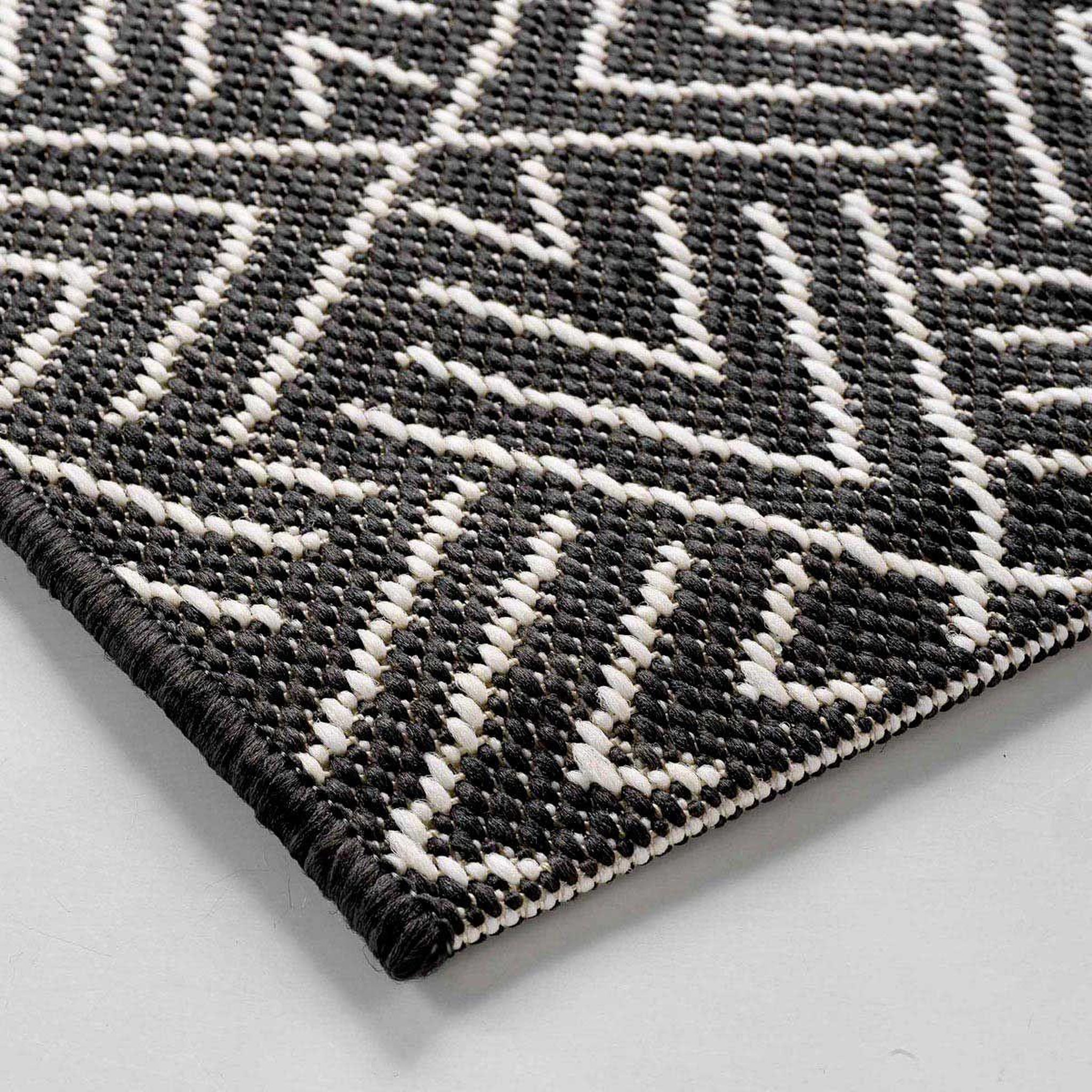Voir la diapositive 2 : Douceur d'Intérieur Tapis tissé déco  aztek  80x150cm noir
