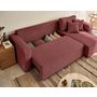 Voir la diapositive 3 : BEST MOBILIER Topaze - canapé d'angle réversible - 4 places - convertible avec coffre - en velours texturé