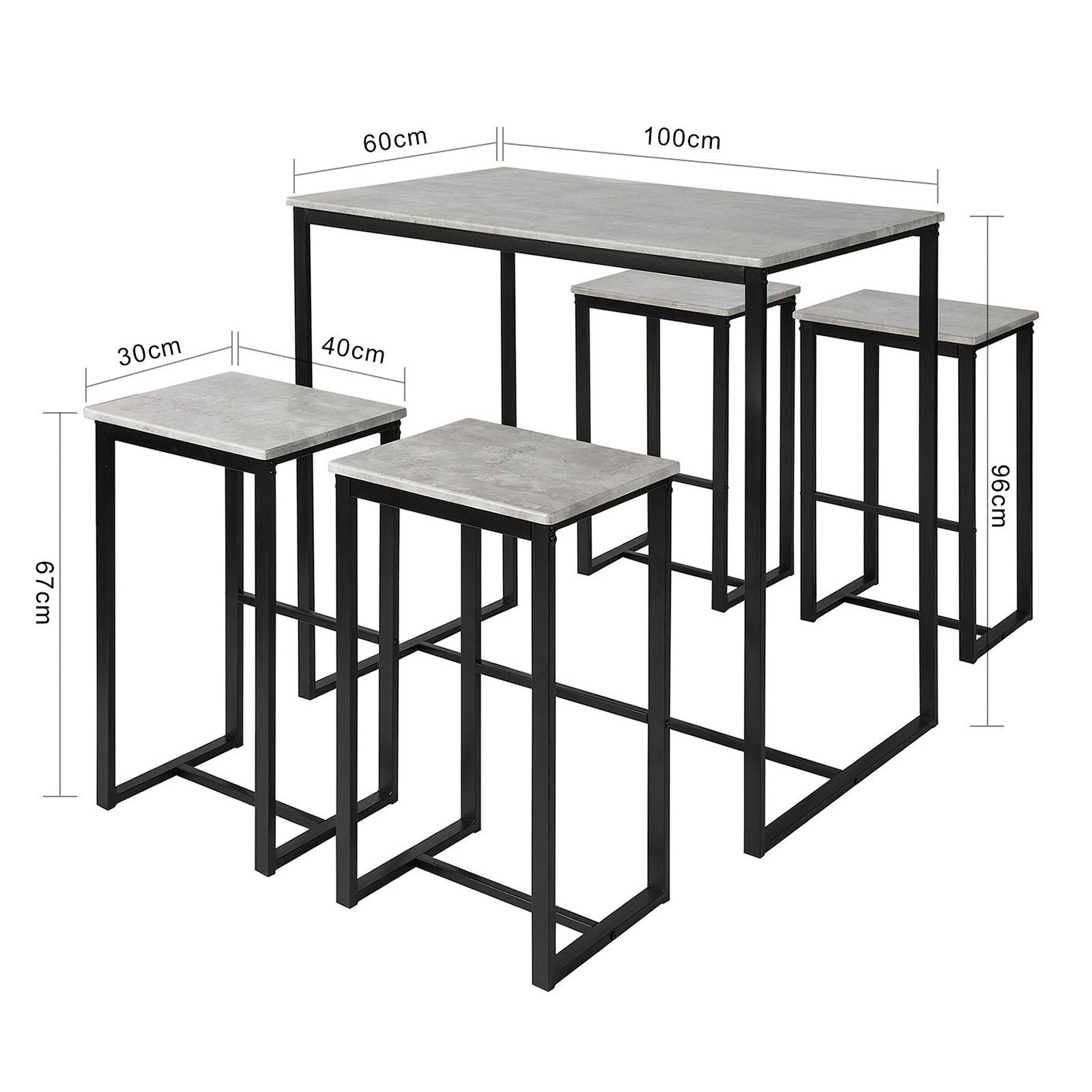 Voir la diapositive 3 : SOBUY SoBuy - Ensemble Table Et 4 Tabourets inclus - Industriel - OGT15