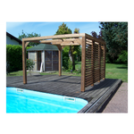 Hisense Pergola thermauvent en bois thermo chauffé avec vantelles mobiles sur mur 10.67 m² - tho3531v