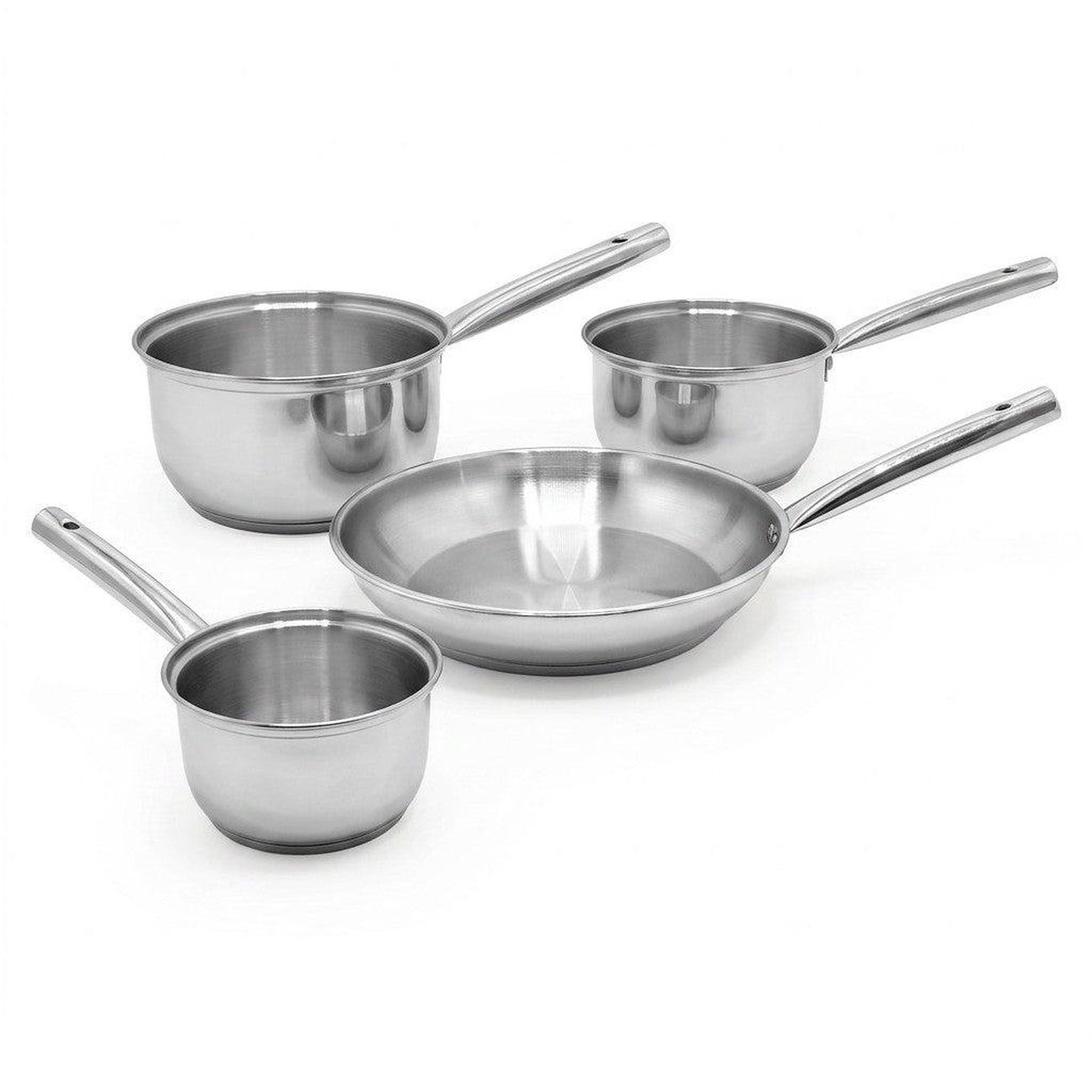 Fackelmann Lot de 3 casseroles 18/20/22 cm et poêle 24 cm en inox fackelmann rhona