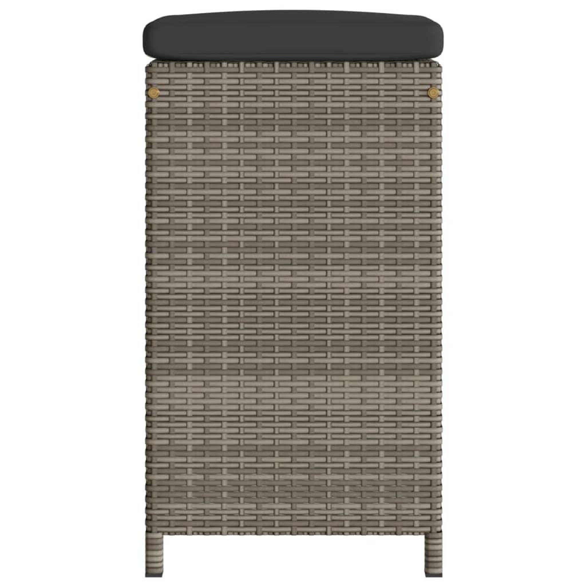 Voir la diapositive 5 : VIDAXL Tabourets de bar jardin coussins lot de 2 gris resine tressee