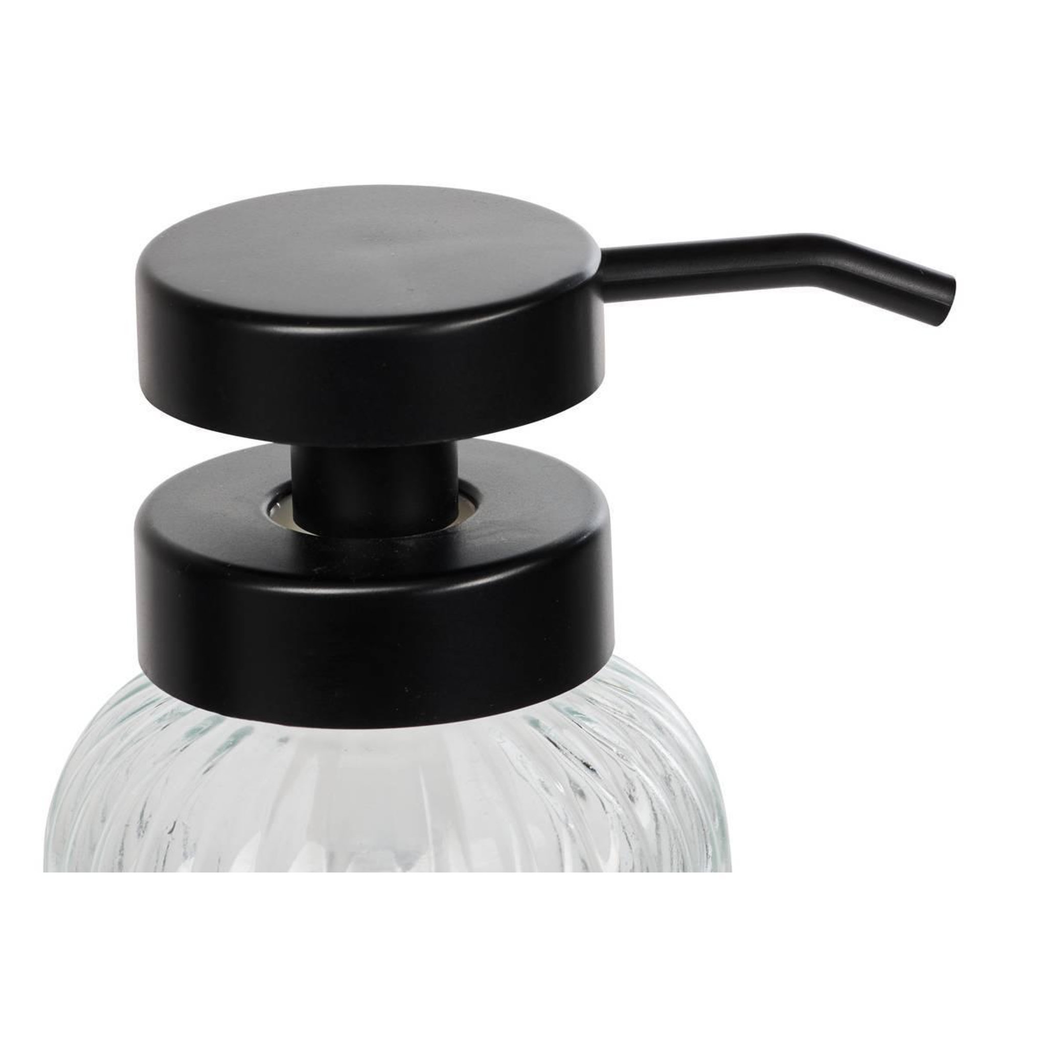 Voir la diapositive 2 : FIVE Distributeur de Savon en Verre  Black Edition  500ml Transparent