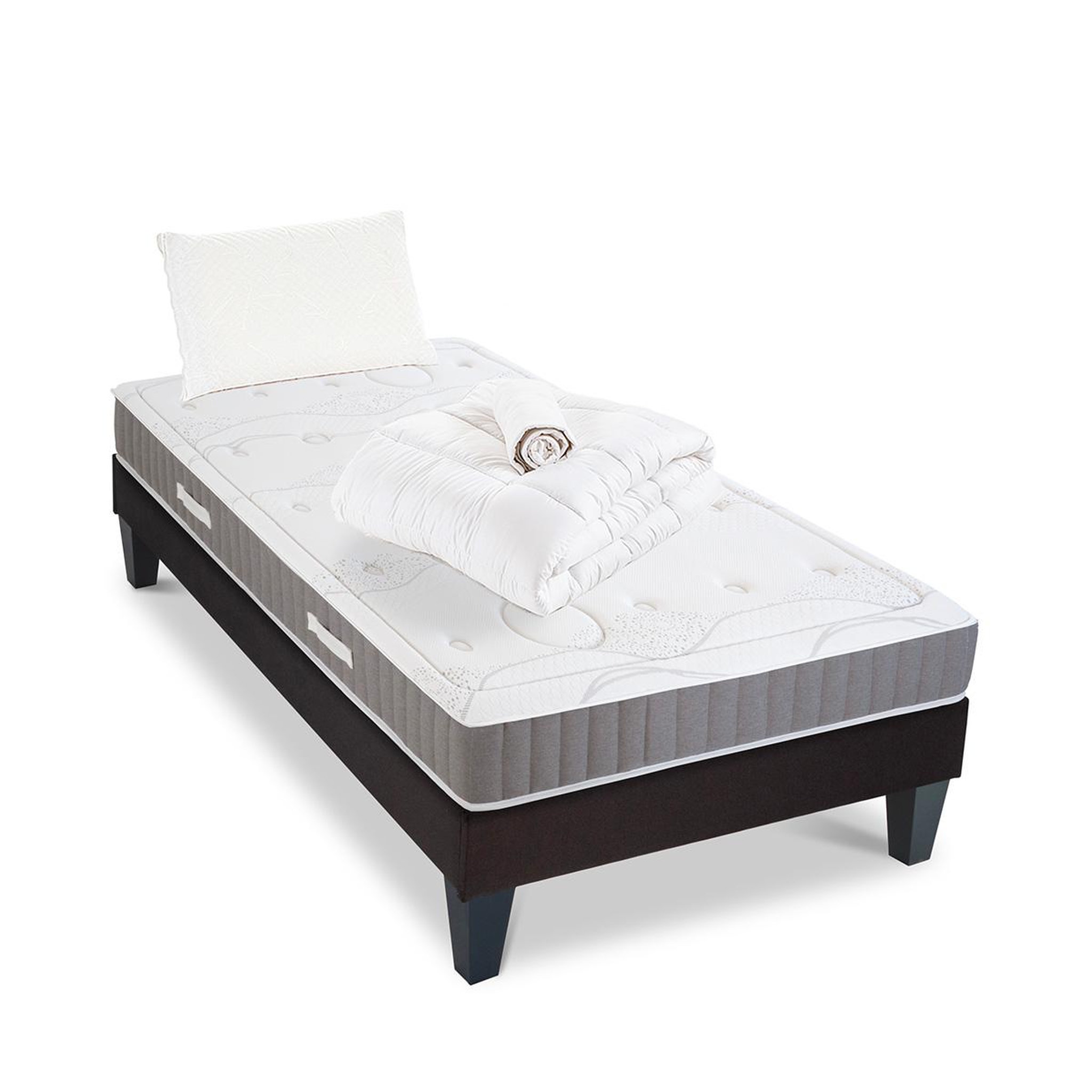 Voir la diapositive 5 : OLYMPE LITERIE Olympe literie | pack prêt à dormir intuition | matelas mémoire de forme + sommier bois + accessoires
