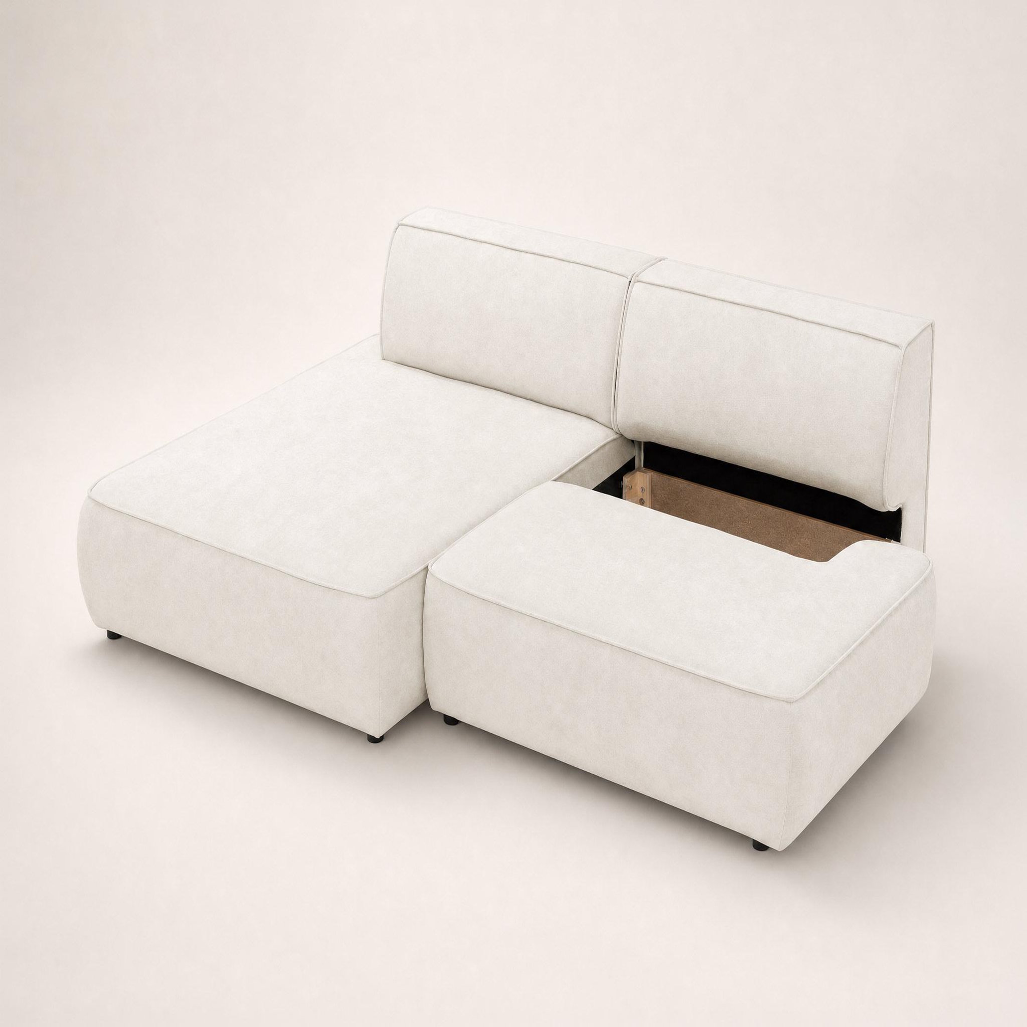 Voir la diapositive 5 : BEST MOBILIER Lisette - canapé d'angle gauche 4 places convertible avec coffre en velours
