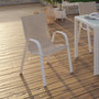 Voir la diapositive 2 : ID MARKET Lot de 6 chaises de jardin LYMA métal et textilène empilables blanc et beige
