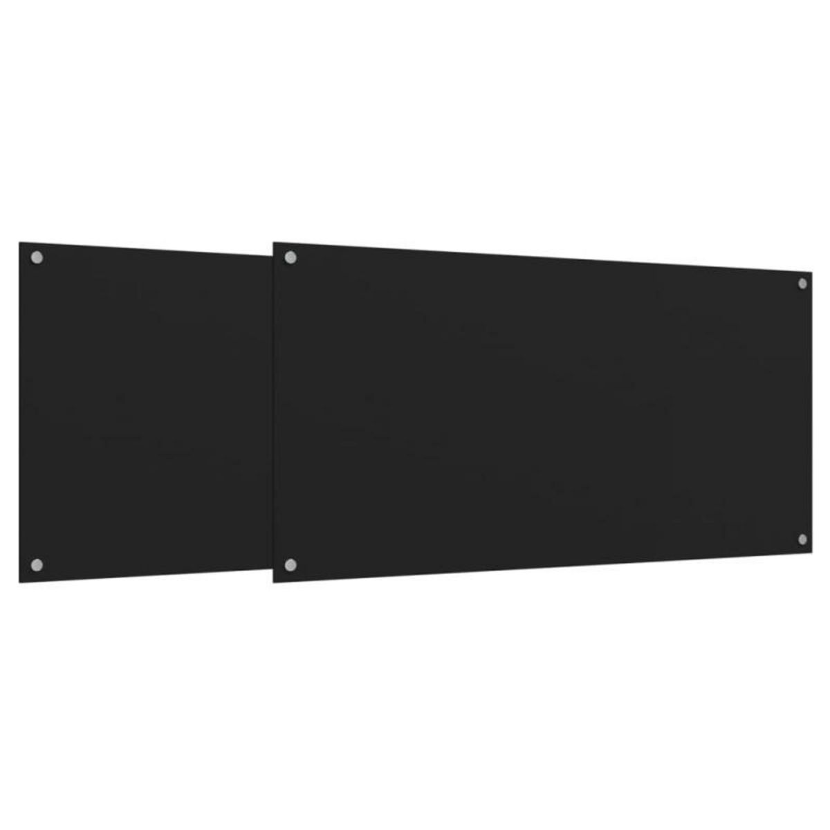 VIDAXL Dosserets de cuisine 2 pcs noir 80x60 cm verre trempé