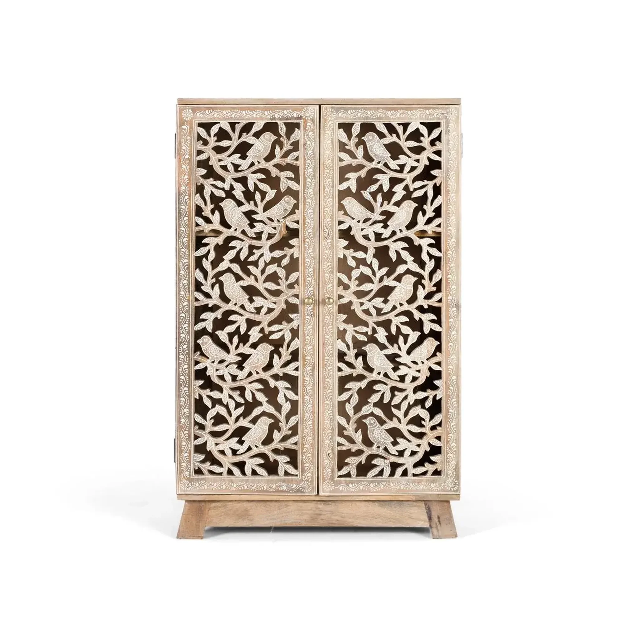 GINER Y COLOMER SL Meuble d'appoint en bois de manguier et mdf 70 cm style atresanal sculpté