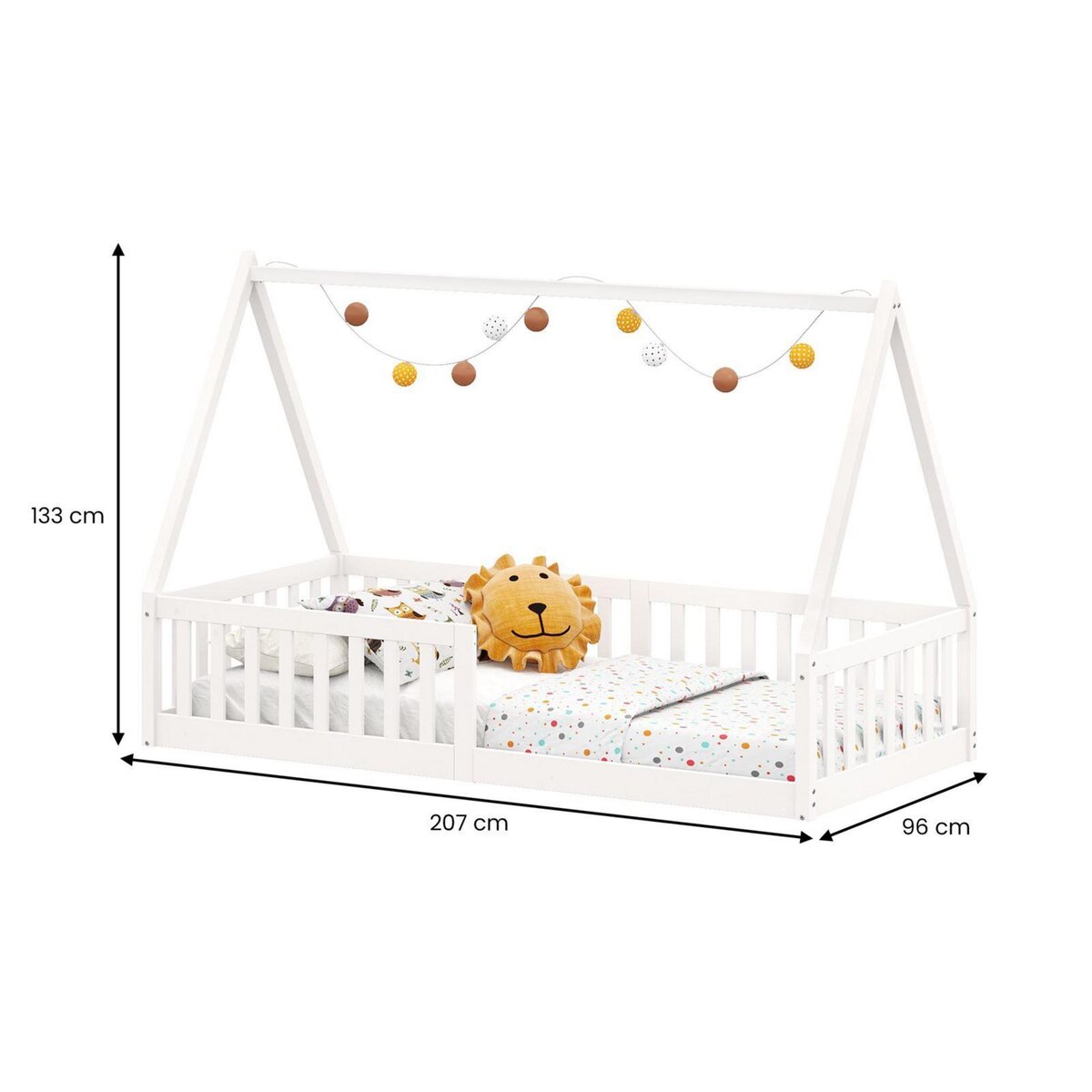 IDIMEX Lit cabane NICOLAS 90 x 200 cm, en pin massif