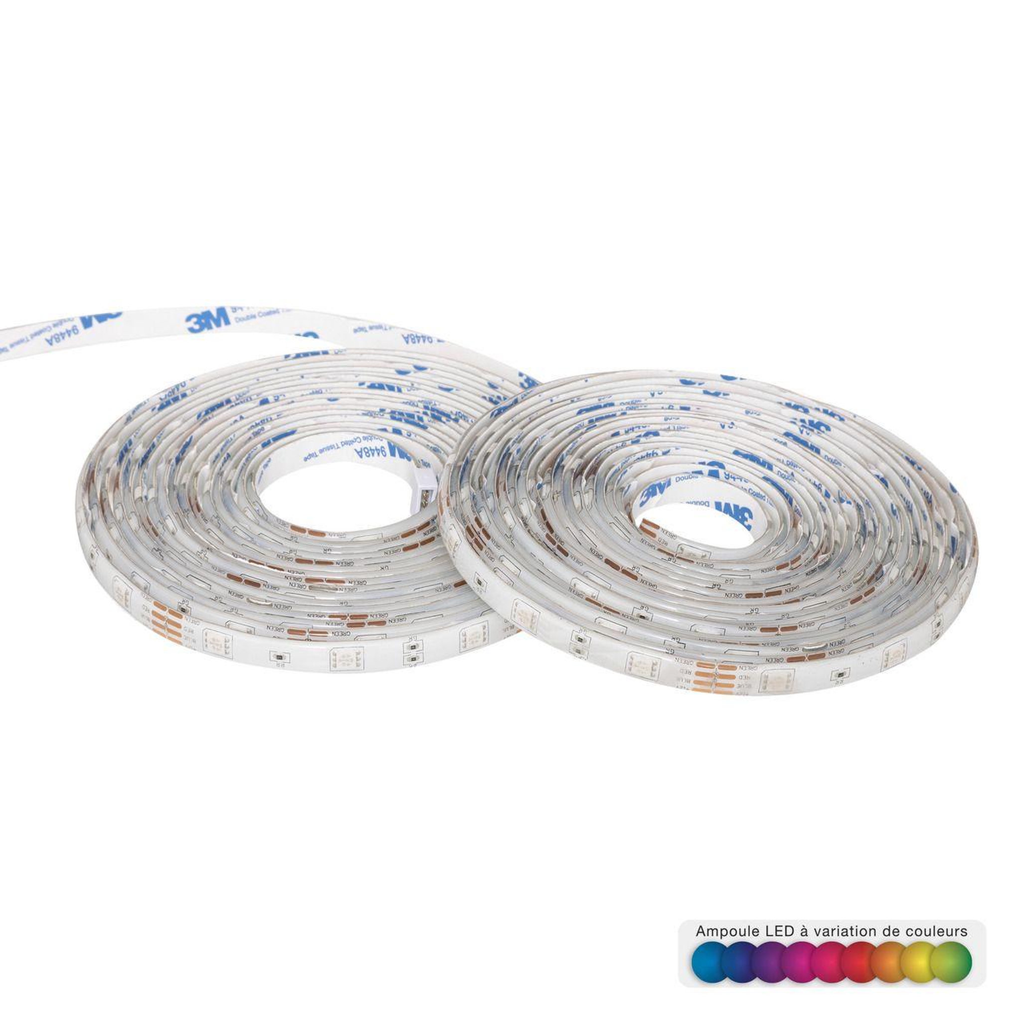 ATMOSPHERA Lot de 2 rubans à led  16 couleurs  5m blanc