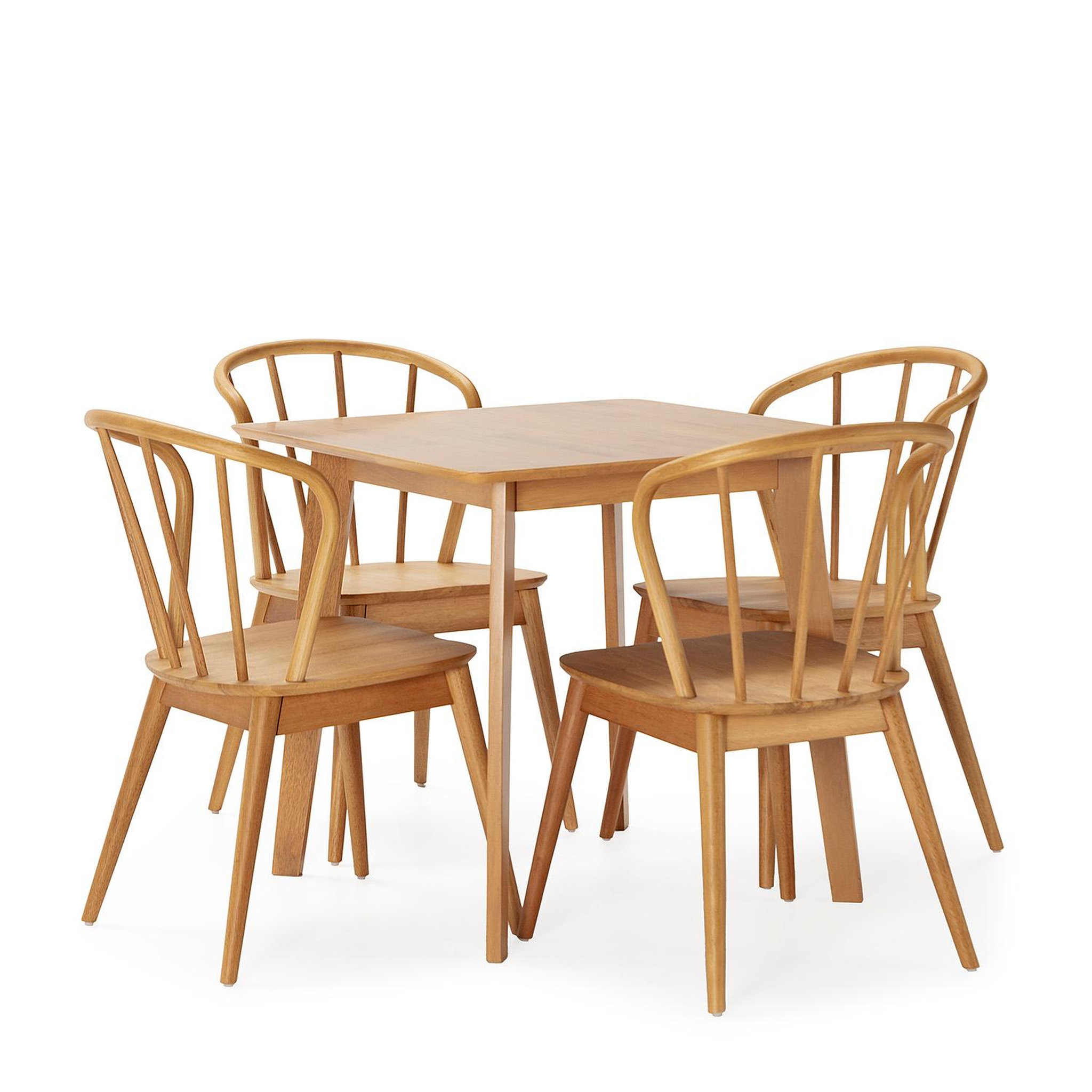 VS VENTA-STOCK Ensemble table 80x80 cm et 4 chaises de salle à manger Brisa Chêne