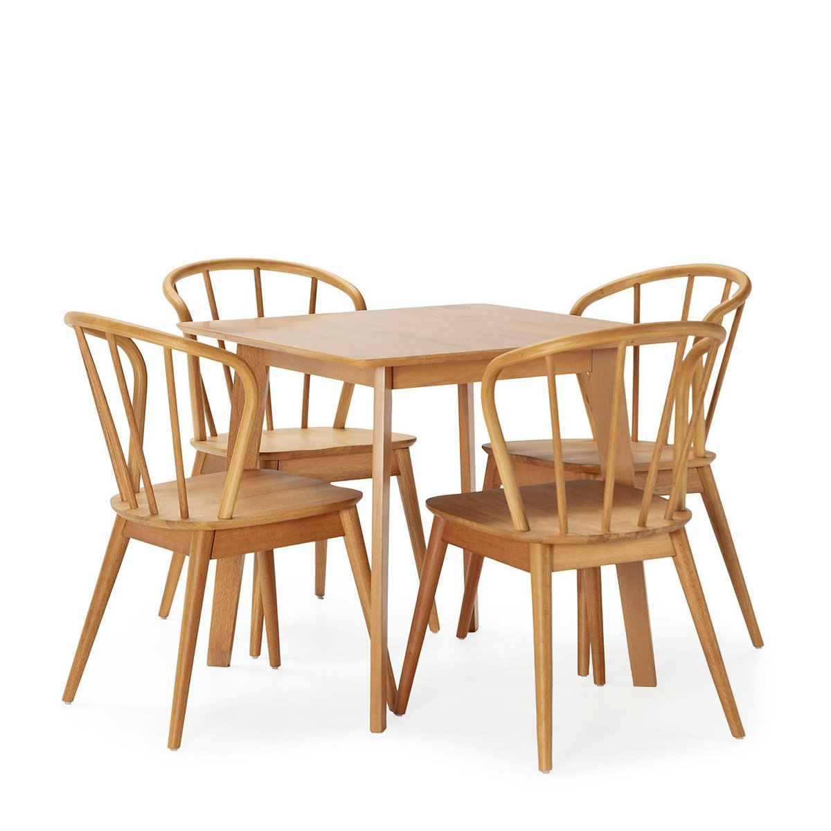 VS VENTA-STOCK Ensemble table 80x80 cm et 4 chaises de salle à manger Brisa Chêne