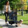 Voir la diapositive 2 : PAWHUT Poussette buggy pliable chien chat - porte-gobelet, panier rangement intégré - acier oxford bleu marine
