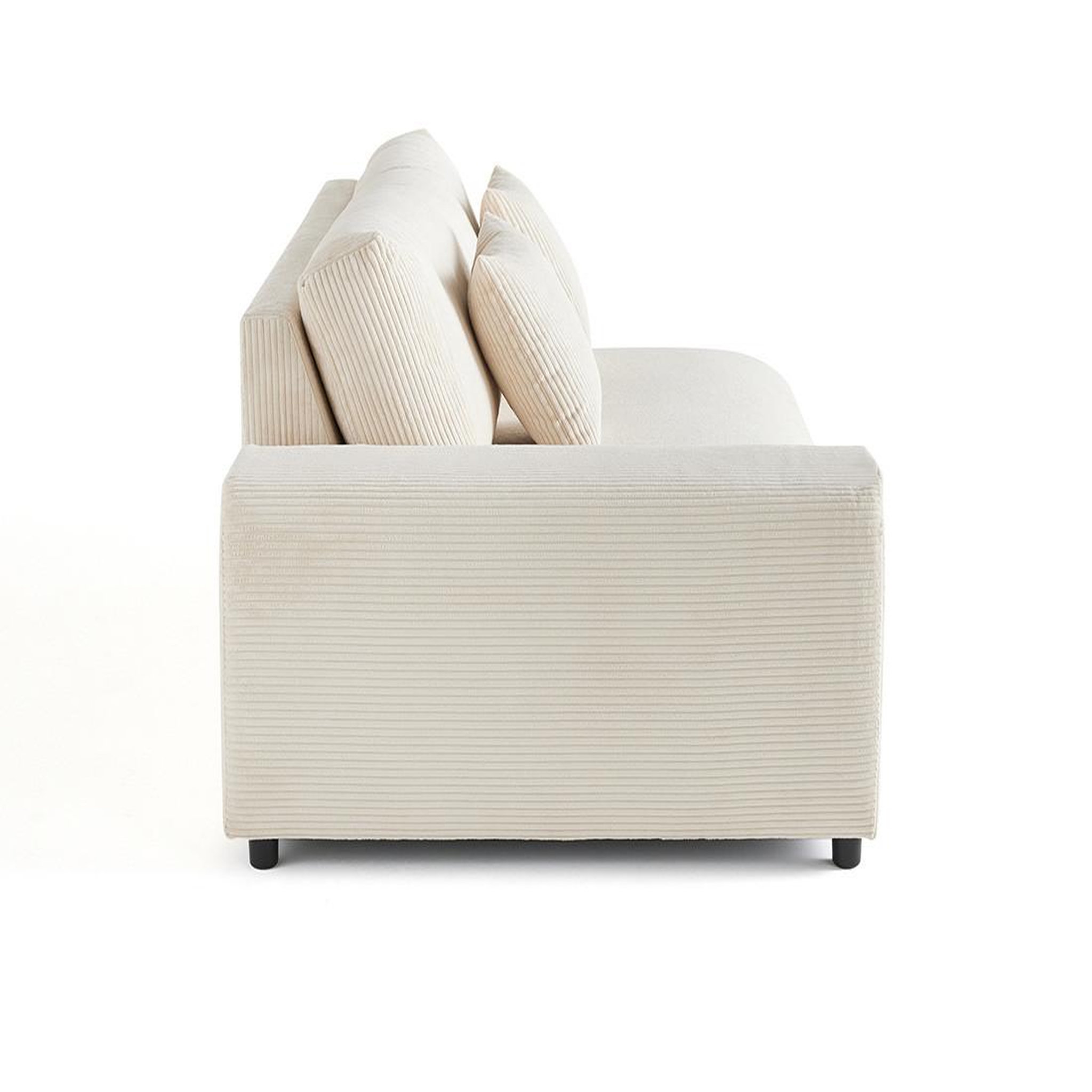 Voir la diapositive 3 : BEST MOBILIER Garance - module d'assise 3 places avec accoudoir gauche - en velours côtelé