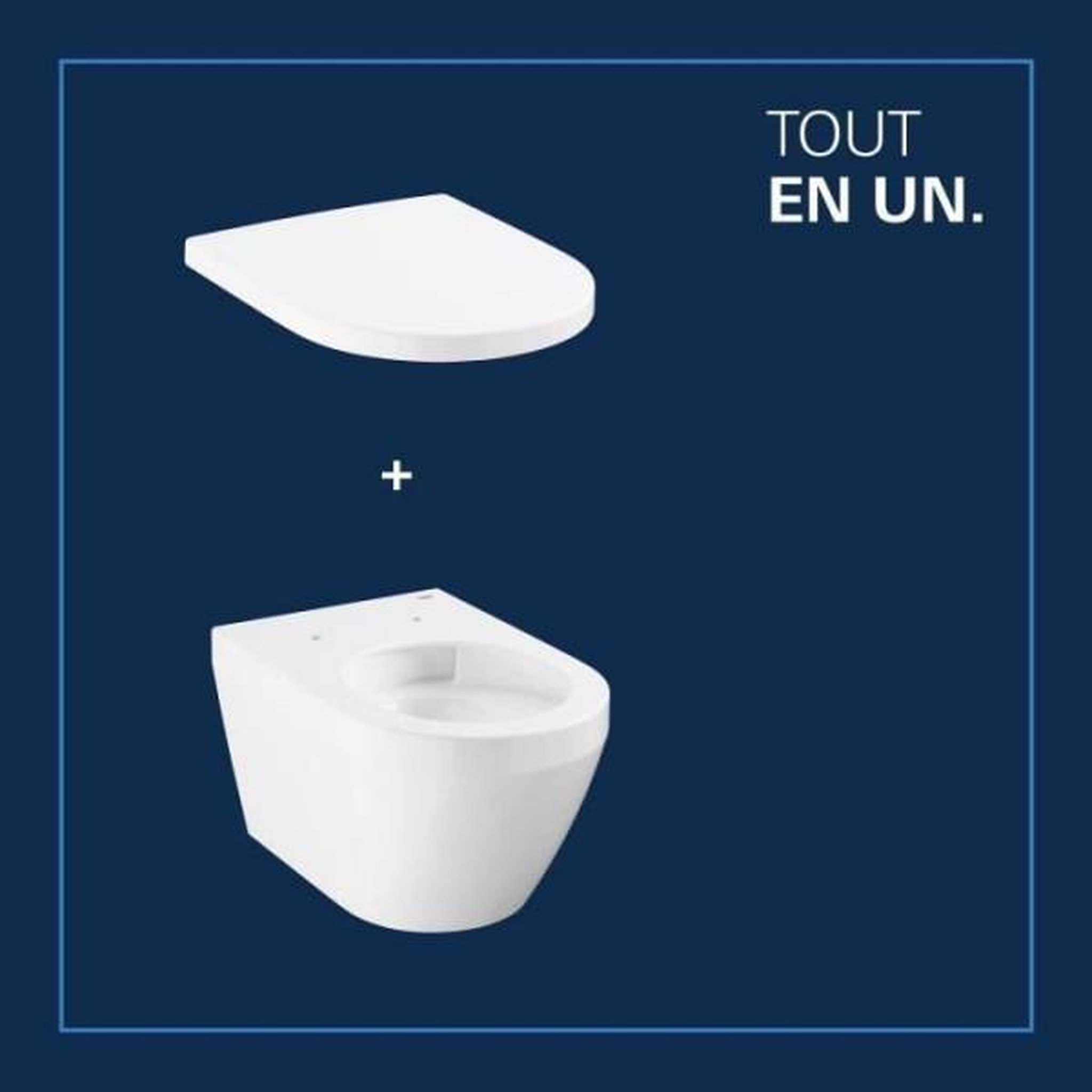 Voir la diapositive 4 : Grohe Ensemble wc suspendu compact - sortie horizontale - sans bride - grohe euro ceramic triple vortex (102 485 sh00)