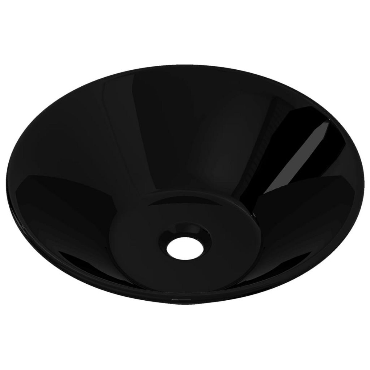 VIDAXL Vasque rond ceramique Noir pour salle de bain