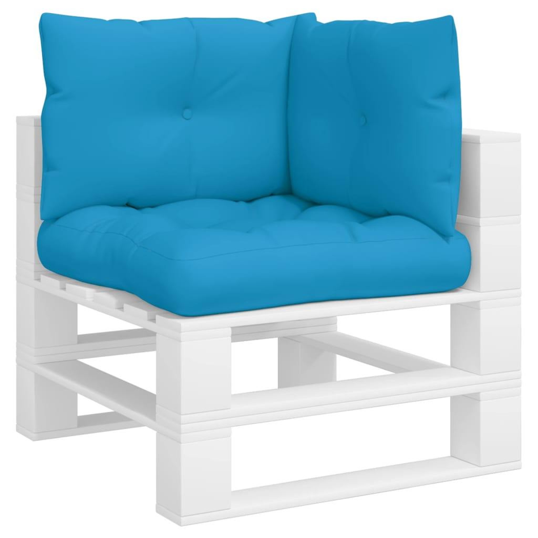 Voir la diapositive 3 : VIDAXL Coussins de palette lot de 3 bleu tissu