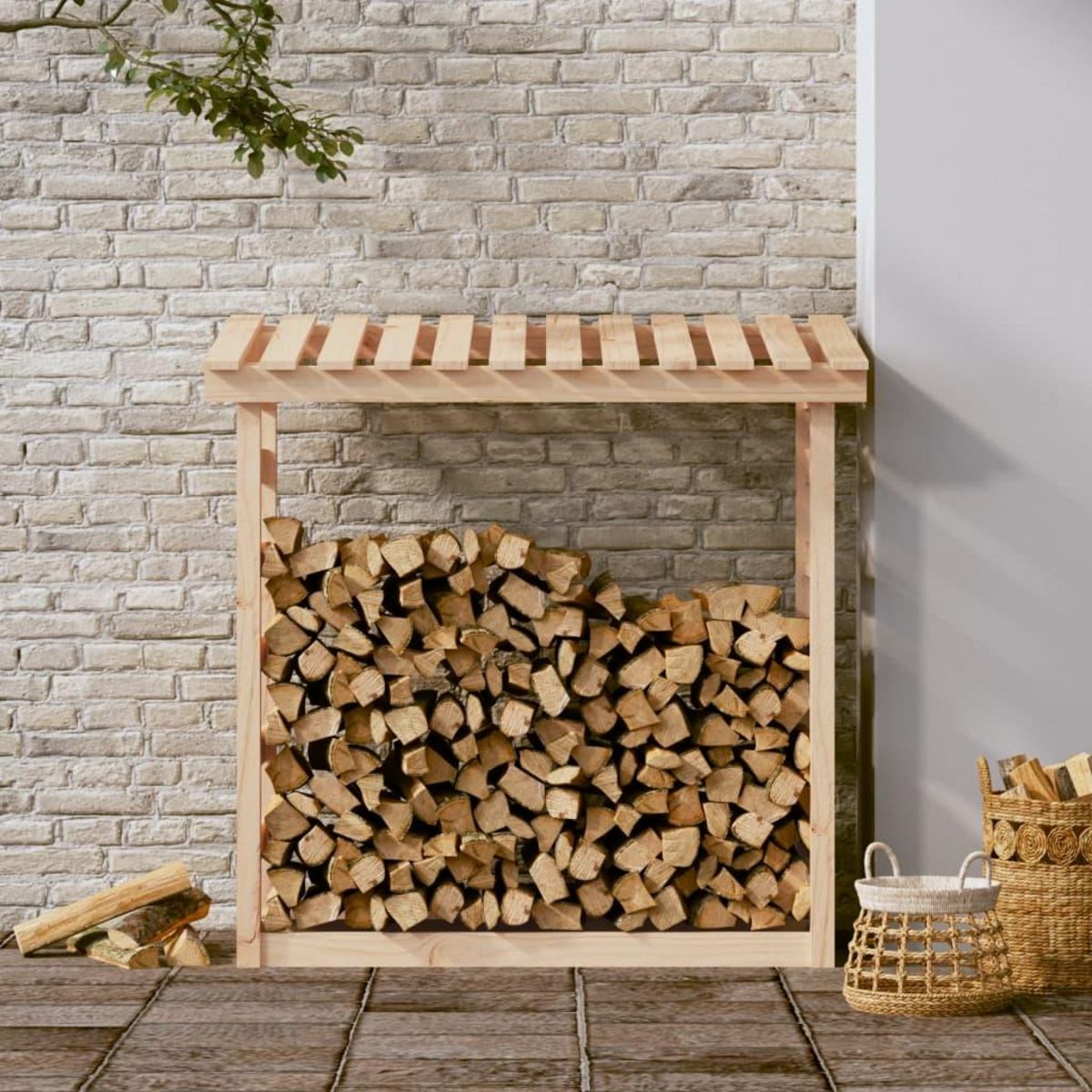 VIDAXL Support pour bois de chauffage 108x64,5x110 cm Bois de pin