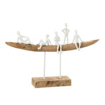 Paris Prix Statuette Déco en Bois  Personnage sur Banc  30cm Naturel