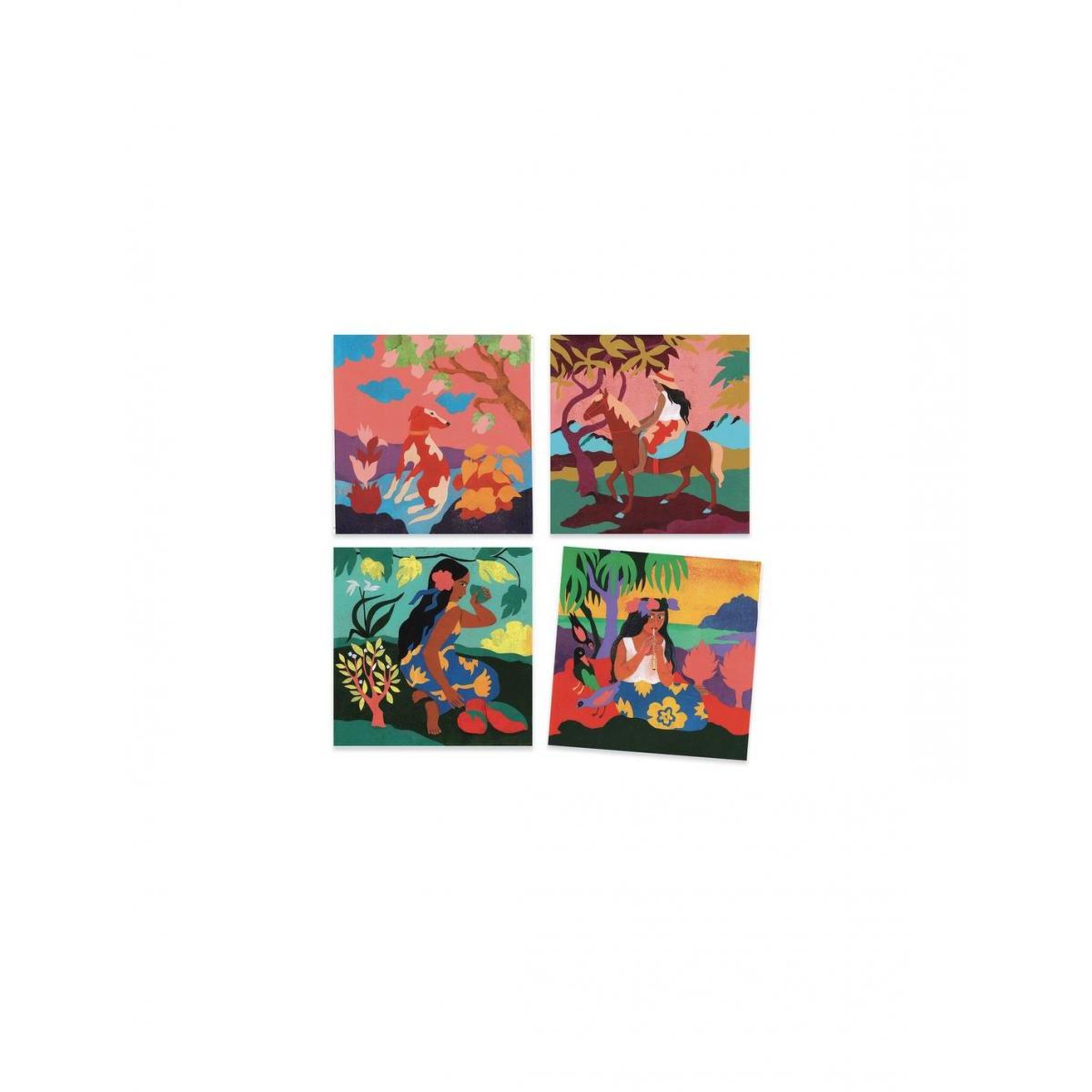Voir la diapositive 2 : Djeco Inspired by Cartes a peindre polynesie