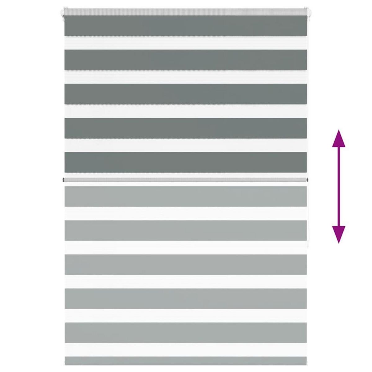 VIDAXL Store zebre gris fonce largeur du tissu 95,9 cm polyester