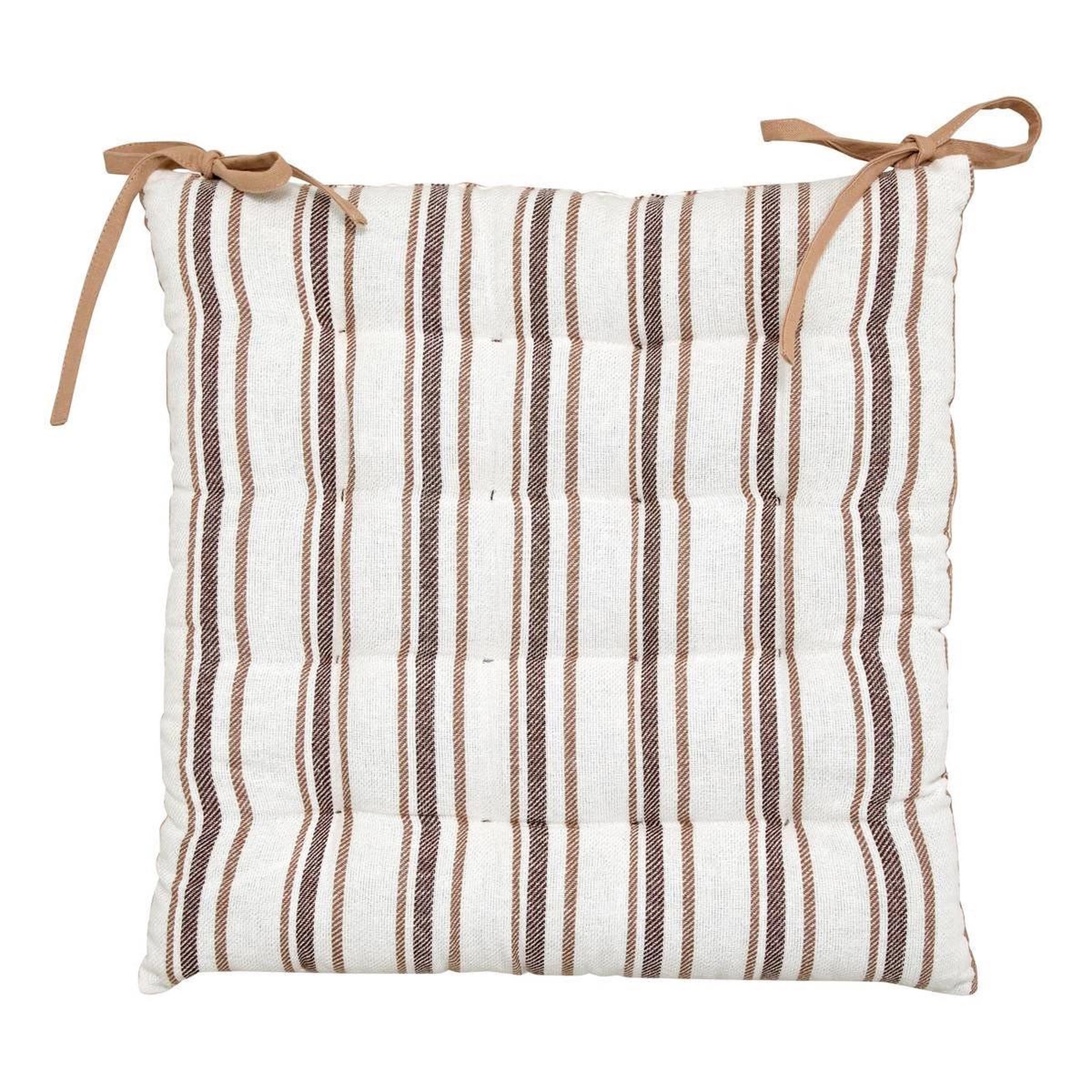 ATMOSPHERA Galette de Chaise à Rayures  Groove  38x38cm Beige