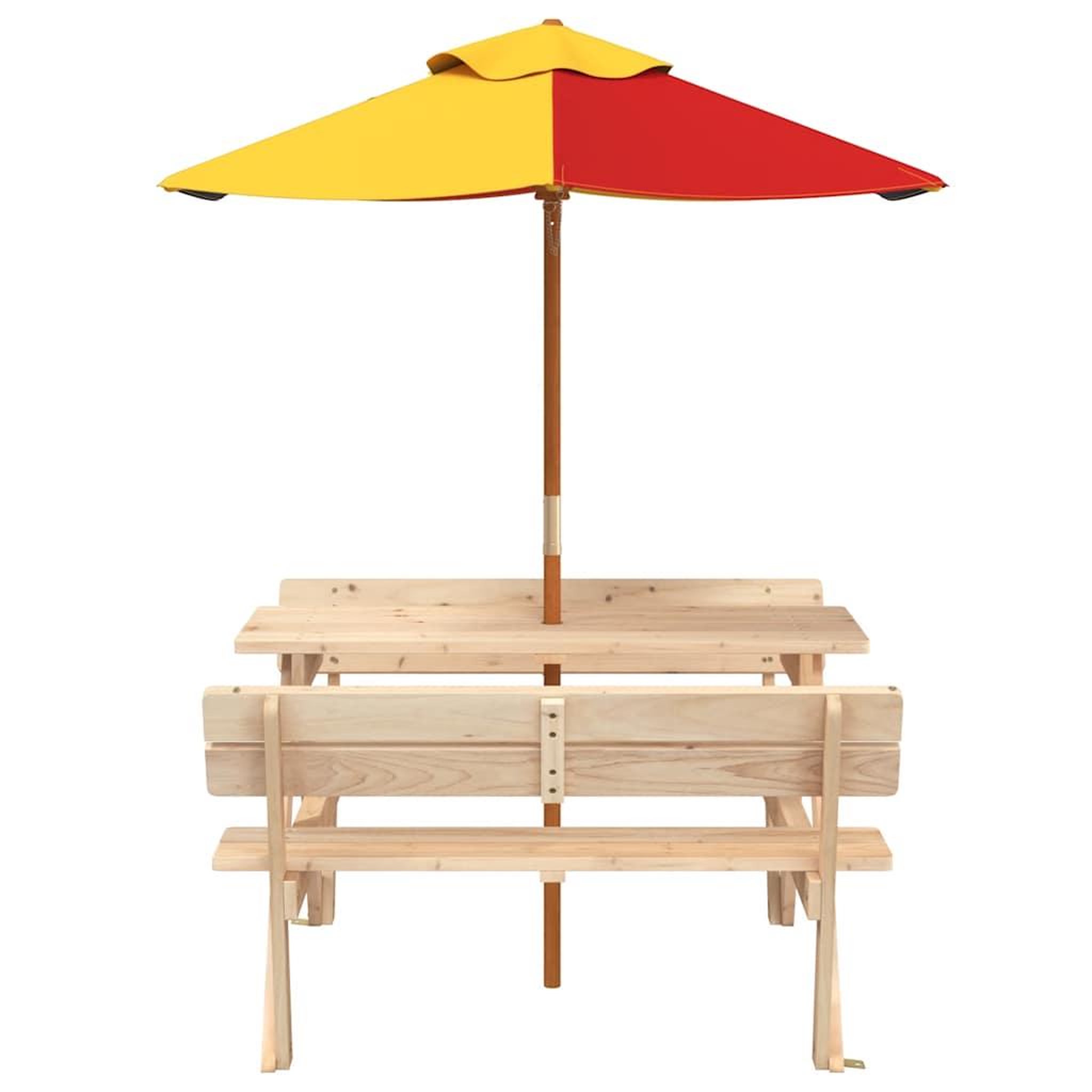Voir la diapositive 3 : VIDAXL Table de pique-nique pour 4 enfants avec parasol bois de sapin
