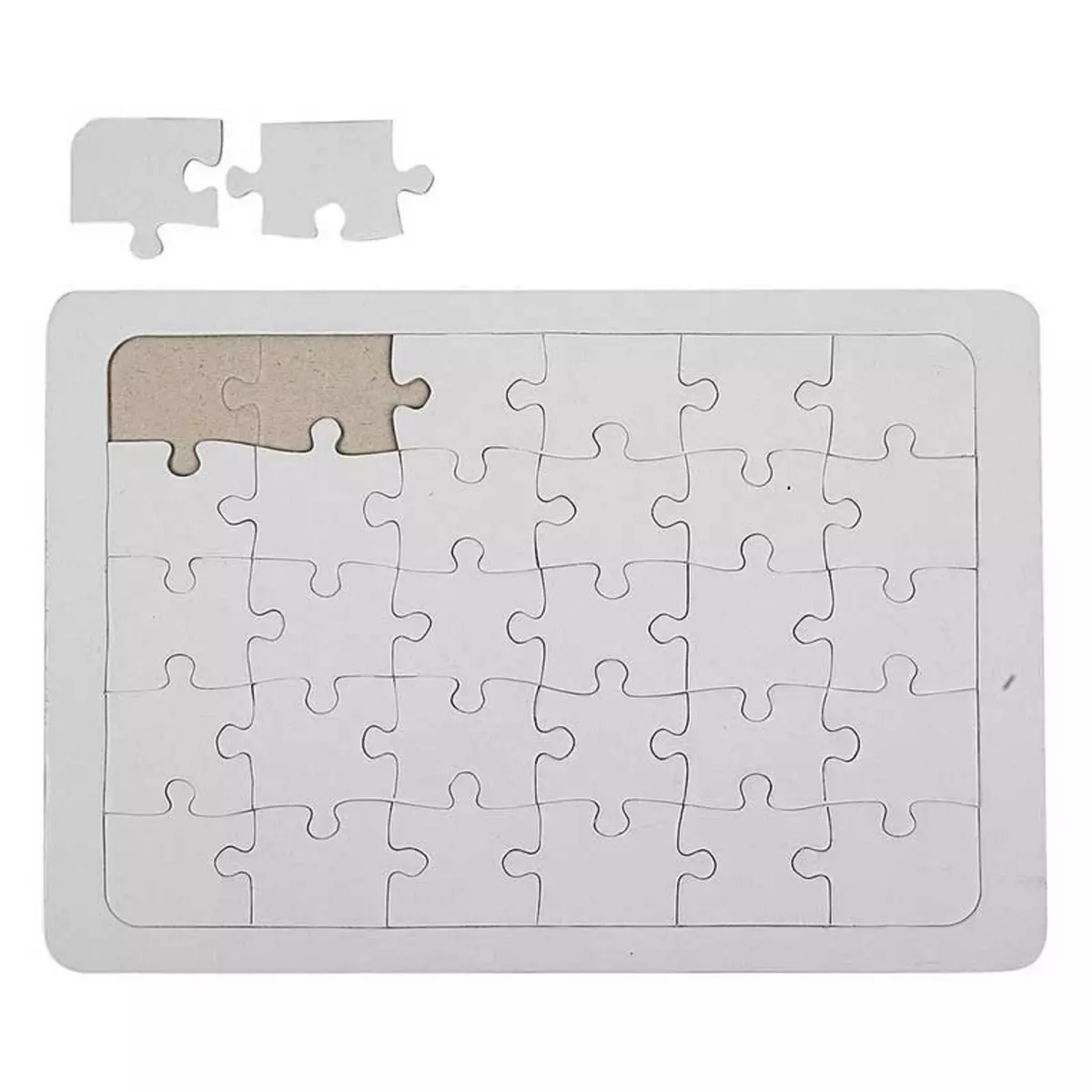  Puzzle à décorer blanc 21 x 30 cm - 30 pièces