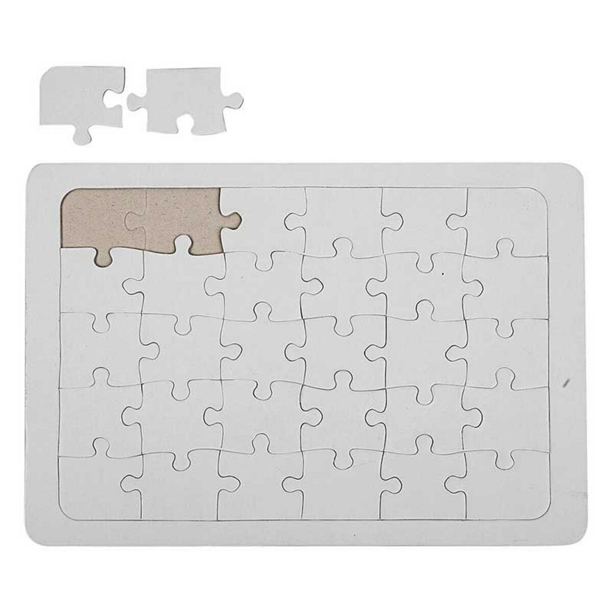  Puzzle à décorer blanc 21 x 30 cm - 30 pièces