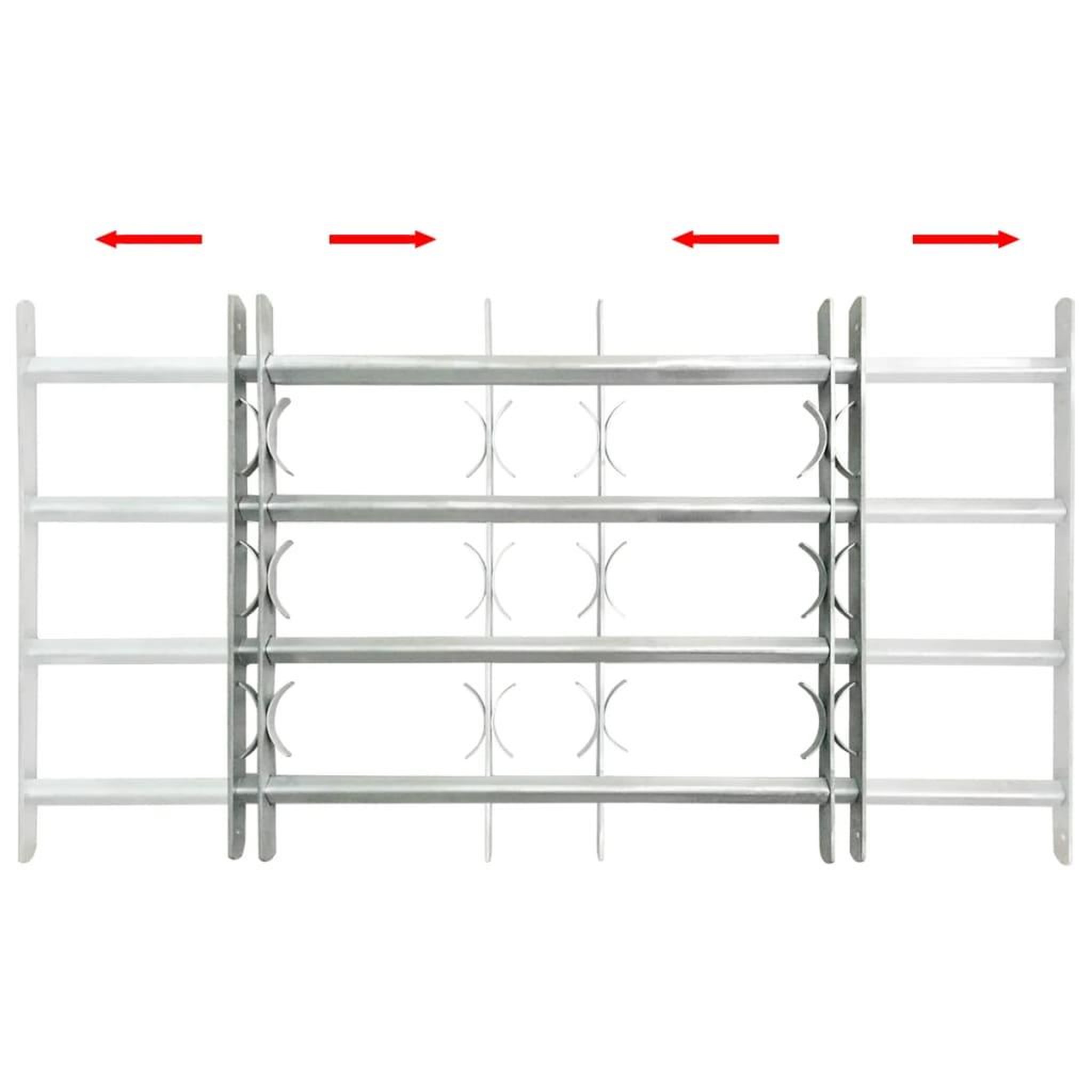 Voir la diapositive 2 : VIDAXL Grille reglable de securite de fenetres et 4 barres 500-650 mm