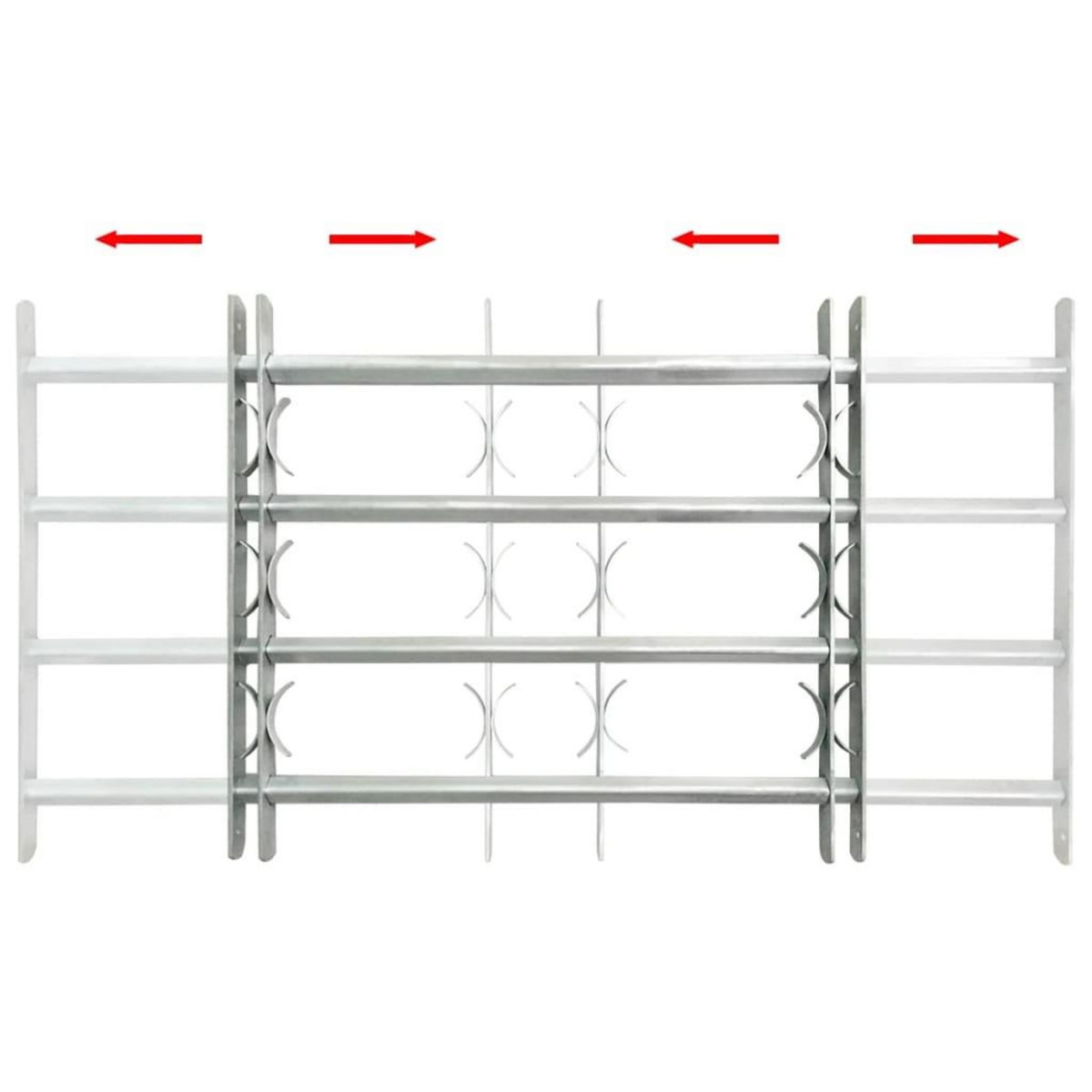 VIDAXL Grille reglable de securite de fenetres et 4 barres 500-650 mm