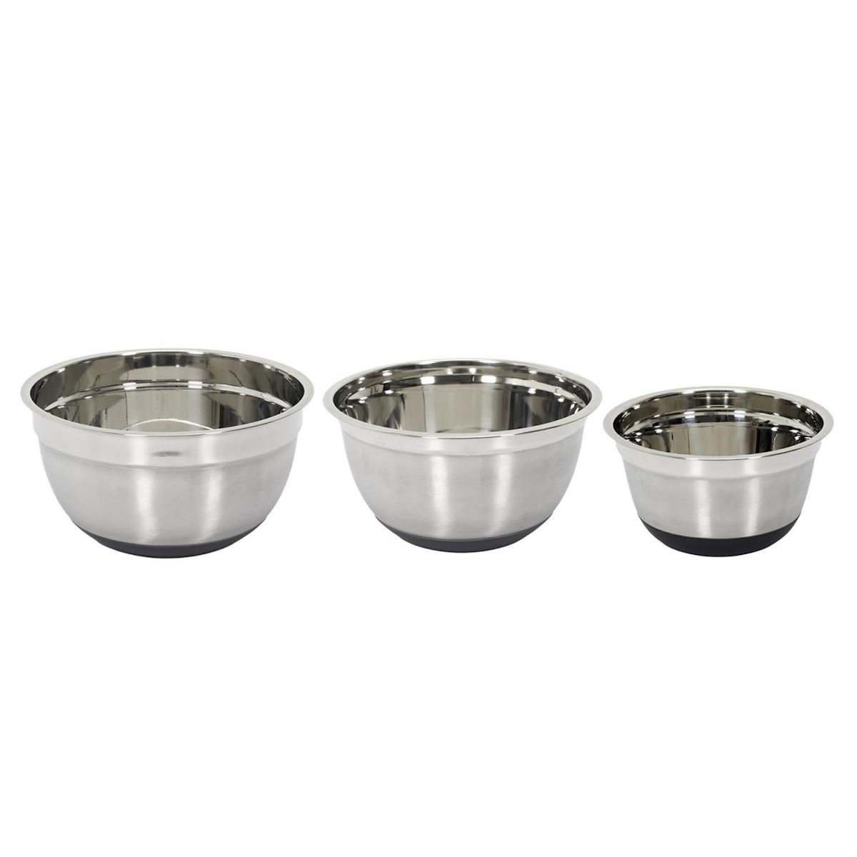 Paris Prix Lot de 3 Bols Pâtissiers  Antidérapant  26cm Argent