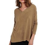 Only Pull en  aille  Clair Femme Only Lamalia. Coloris disponibles : Marron