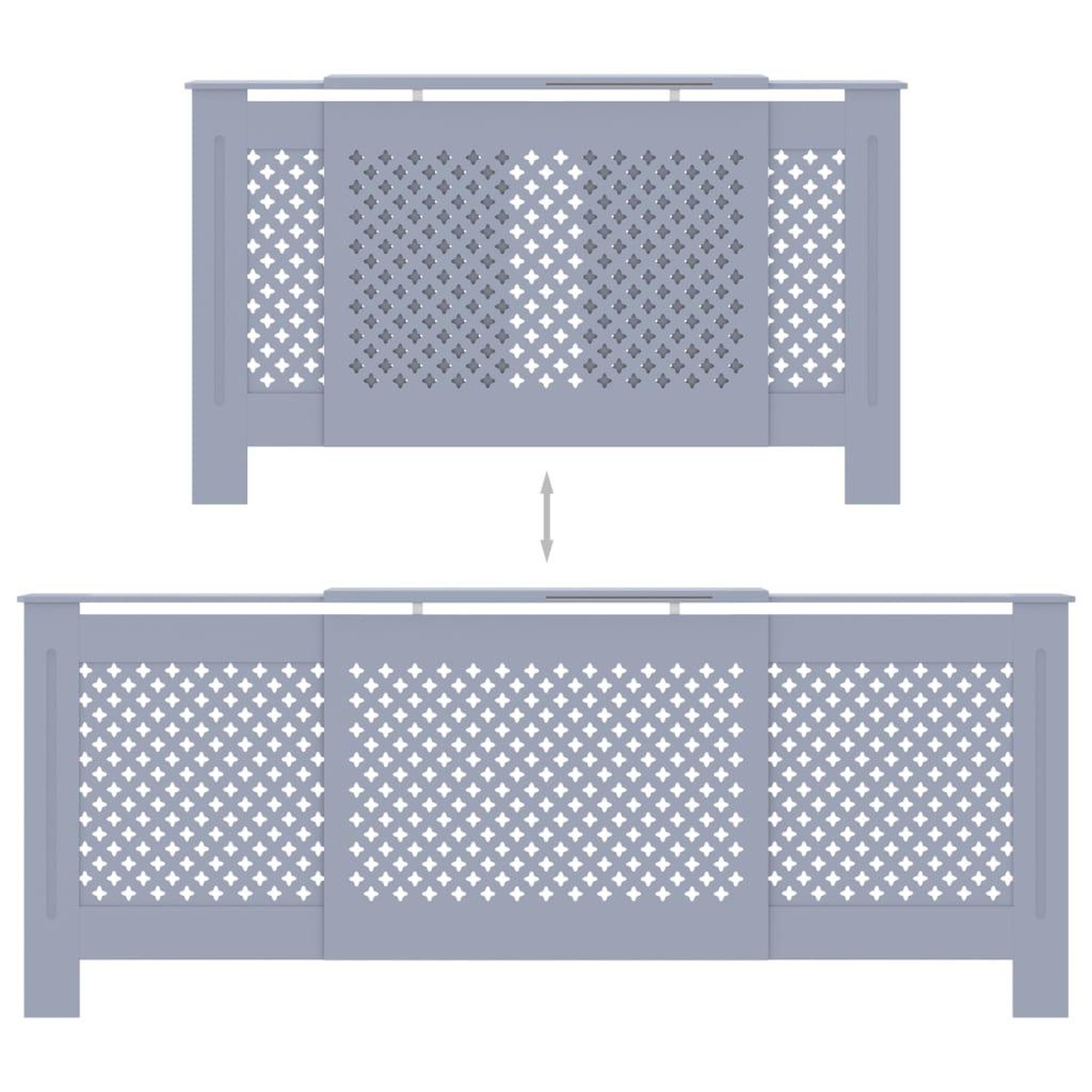 Voir la diapositive 5 : VIDAXL Cache-radiateur MDF Gris 205 cm