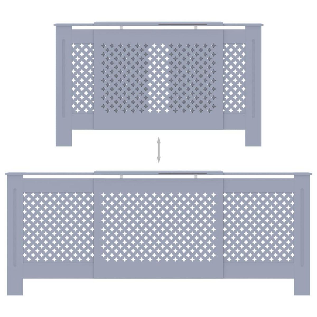 VIDAXL Cache-radiateur MDF Gris 205 cm