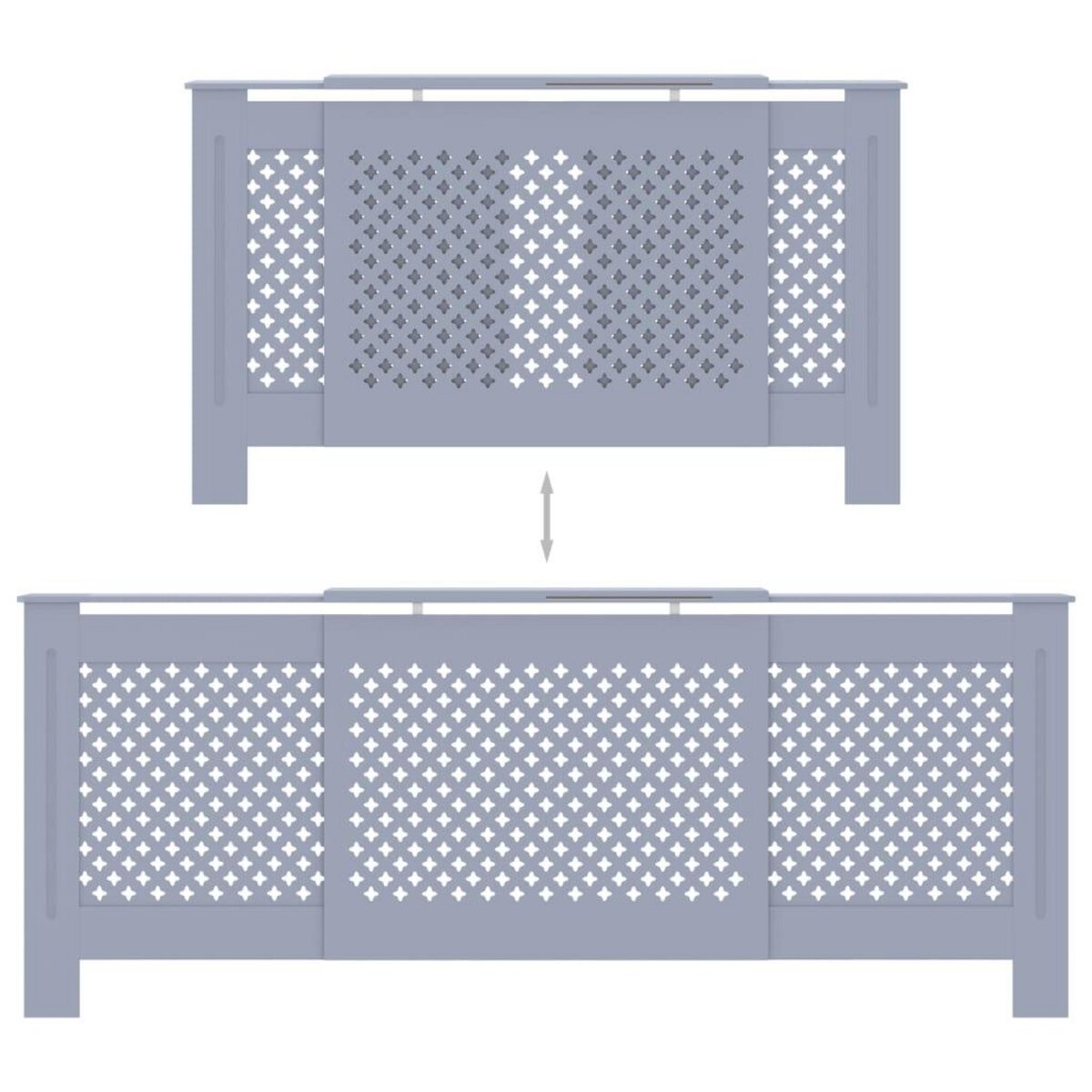 VIDAXL Cache-radiateur MDF Gris 205 cm