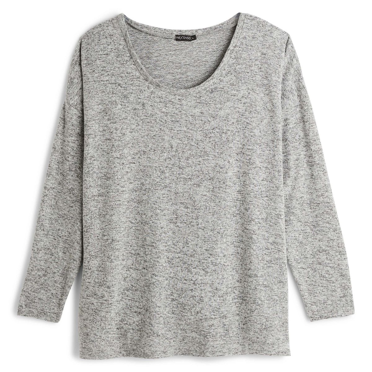 IN EXTENSO T-shirt manches longues gris grande taille femme