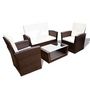Voir la diapositive 3 : VIDAXL Salon de jardin 4 pcs avec coussins Resine tressee Marron