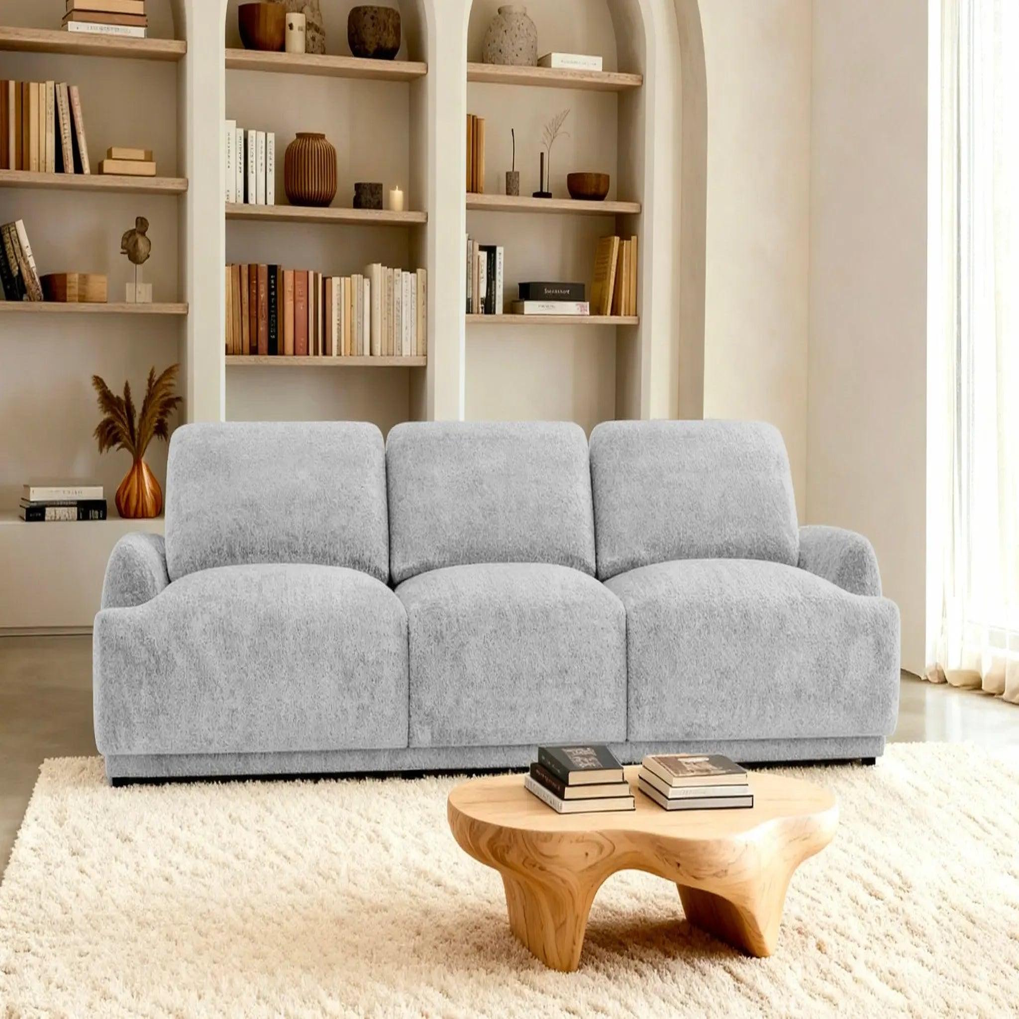 Voir la diapositive 2 : CASANOVA PARIS Rosalie - canapé droit tissu chenille 3 places