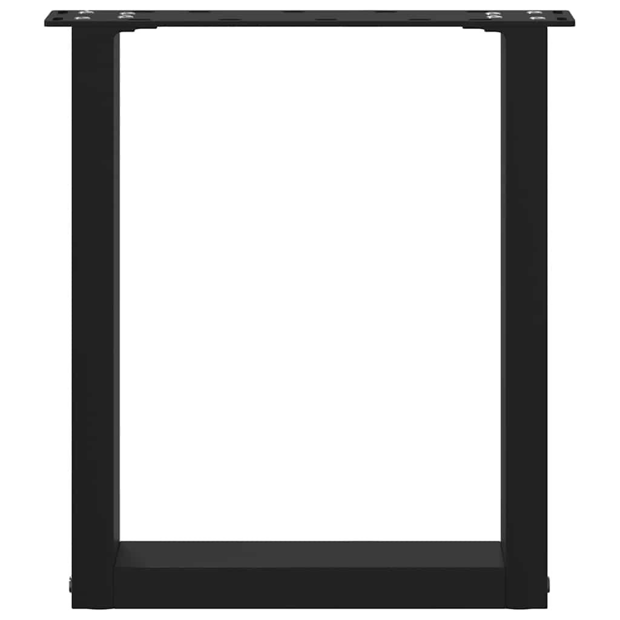 Voir la diapositive 5 : VIDAXL Pieds de table basse forme de U 2 pcs noir 28x(42-43) cm acier