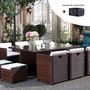 Voir la diapositive 2 : CONCEPT USINE Miami 10 marron-blanc + housse de protection MIAMI