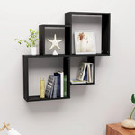 VIDAXL Etagere murale cube Noir 80x15x78,5 cm Bois d'ingenierie