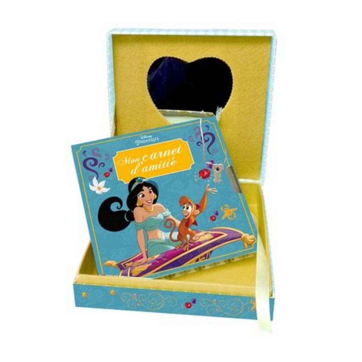 DISNEY PRINCESSES JASMINE, MON COFFRET SECRET. UNE JOLIE BOITE AVEC MIROIR ET UN CARNET D'AMITIE AVEC CADENAS + 2 CLEFS, Disney