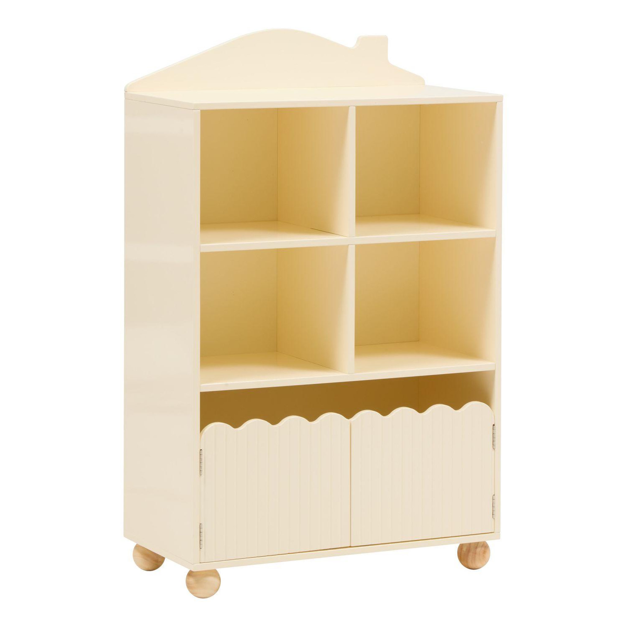 ATMOSPHERA Bibliothèque enfant 2 portes et 4 niches bouli - beige